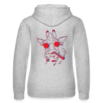 Herr Giraffe - Frauen Kapuzen Sweater von Russell - Grau meliert - Hinten - Marisol (170cm)