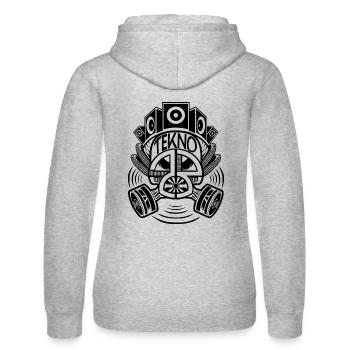 Tekno 23 gas mask - Frauen Kapuzen Sweater von Russell - Grau meliert - Hinten - Marisol (170cm)