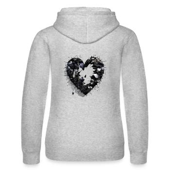 Valentinstag Herz Liebe Liebesbeweis Gefühle - Frauen Kapuzen Sweater von Russell - Grau meliert - Hinten - Marisol (170cm)