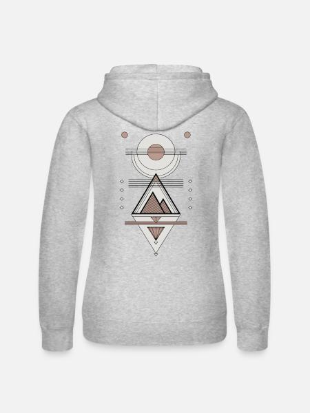 Abstract Geometric Minimalist Design Art - Women’s Hooded Sweater by Russell - heather grey