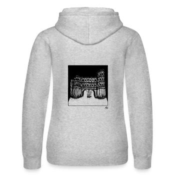 Porta Nigra mit Geist - Frauen Kapuzen Sweater von Russell - Grau meliert - Hinten - Marisol (170cm)