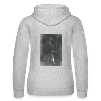 Abstrakte Linien - 1 - Frauen Kapuzen Sweater von Russell - Grau meliert - Hinten - Marisol (170cm)