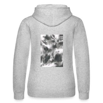 Abstract fog structures - Women’s Hooded Sweater by Russell - heather grey - Back - Marisol (170cm)