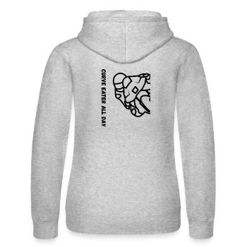 Motorrad Hemd - Frauen Kapuzen Sweater von Russell - Grau meliert - Hinten - Marisol (170cm)