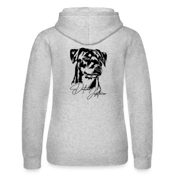 Chiens de chasse Terrier allemand Portrait Wilsigns - Sweat à capuche Russell Femme - gris chiné - Dos - Marisol (170cm)