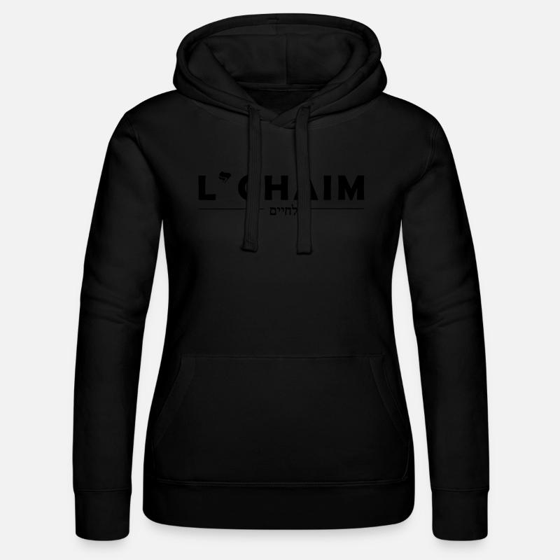 L’chaïm, à la vie - Sweat à capuche Russell Femme - noir
