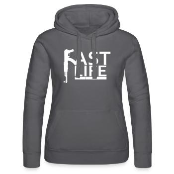 Fast life - Women’s Hooded Sweater by Russell - black - Front - Marisol (170cm)