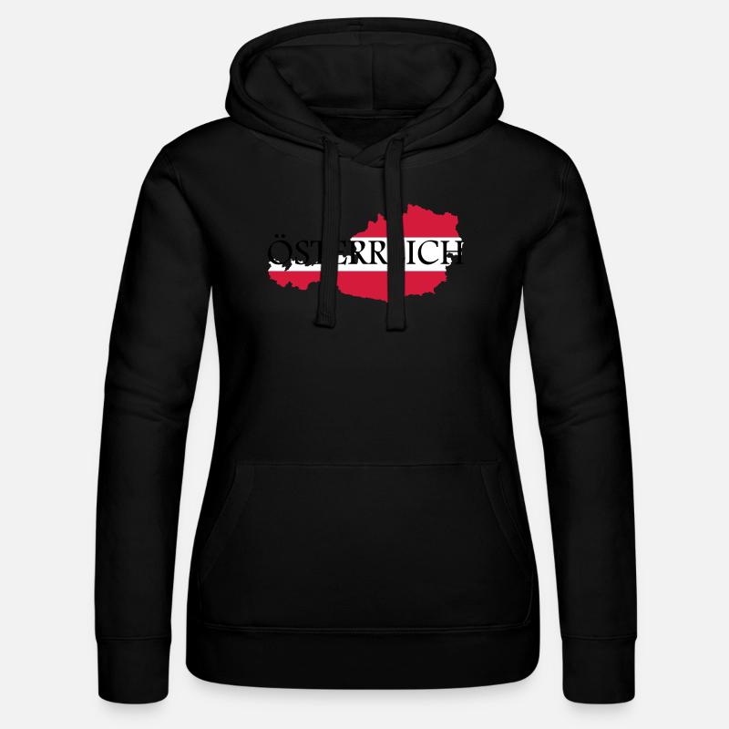 Autriche - Sweat à capuche Russell Femme - noir