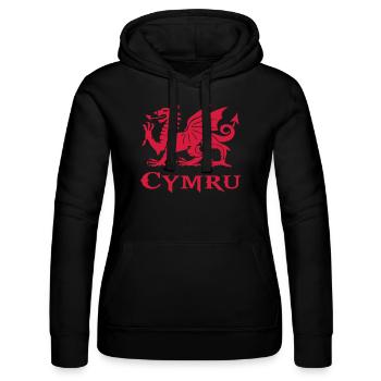 flag of Wales cymru dragon Dragon gallois - Sweat à capuche Russell Femme - noir - Devant - Marisol (170cm)