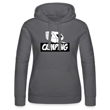 Camping - Die pure Leidenschaft - Frauen Kapuzen Sweater von Russell - Schwarz - Vorne - Marisol (170cm)