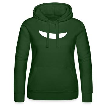 Just smile and grin - Women’s Hooded Sweater by Russell - bottle green - Front - Liana (172cm)
