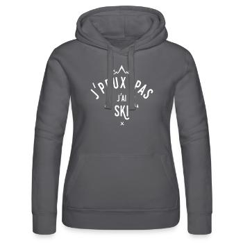 j'peux pas j'ai ski - Sweat à capuche Russell Femme - noir - Devant - Marisol (170cm)