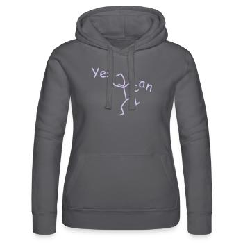 Yes, I can - Women’s Hooded Sweater by Russell - black - Front - Marisol (170cm)