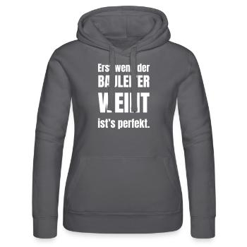 Erst wenn der Bauleiter weint ist´s perfekt. - Frauen Kapuzen Sweater von Russell - Schwarz - Vorne - Marisol (170cm)