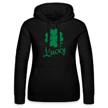Shamrock Kleeblatt - Frauen Kapuzen Sweater von Russell - Schwarz - Vorne - Marisol (170cm)