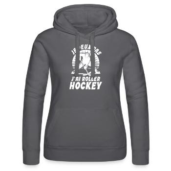 Roller Hockey Je Peux Pas J'ai Roller-Hockey - Sweat à capuche Russell Femme - noir - Devant - Marisol (170cm)