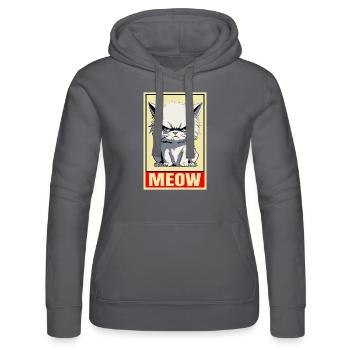 Katze Miau Mürrisch Grantig Griesgrämig Lustig - Frauen Kapuzen Sweater von Russell - Schwarz - Vorne - Marisol (170cm)