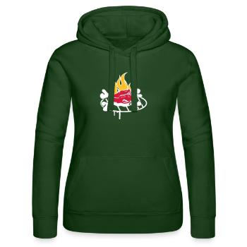 Steak with bones on the grill - Women’s Hooded Sweater by Russell - bottle green - Front - Liana (172cm)