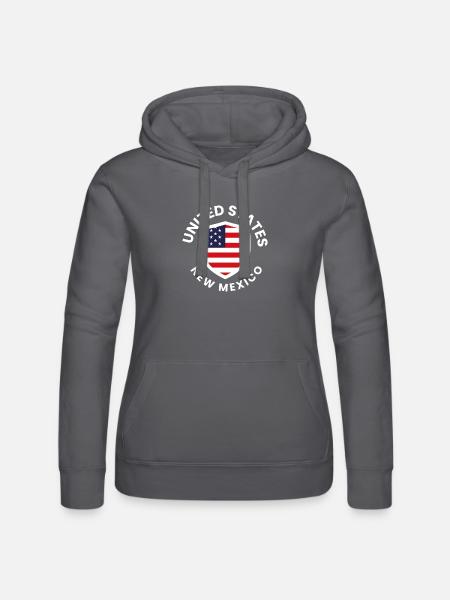 Emblème du drapeau américain dans le bouclier du Nouveau-Mexique - Sweat à capuche Russell Femme - noir