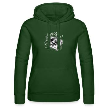 Analog Soul Turntable - Women’s Hooded Sweater by Russell - bottle green - Front - Liana (172cm)