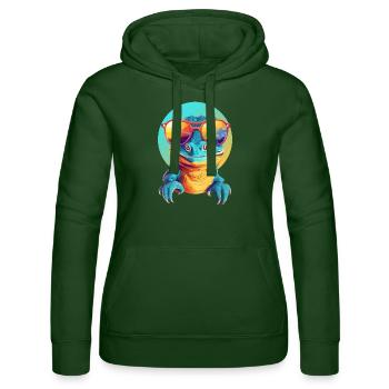 Mali le lézard - Sweat à capuche Russell Femme - vert bouteille - Devant - Liana (172cm)
