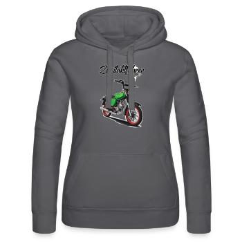 S51 (grün) // Illustration - Frauen Kapuzen Sweater von Russell - Schwarz - Vorne - Marisol (170cm)