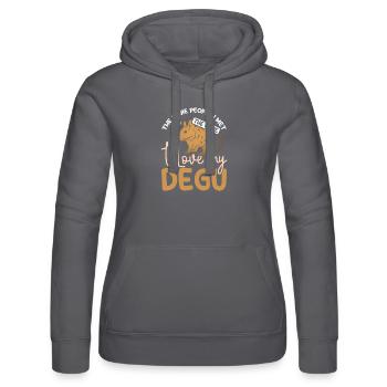 The more people I met the more I love my degu - Frauen Kapuzen Sweater von Russell - Schwarz - Vorne - Marisol (170cm)