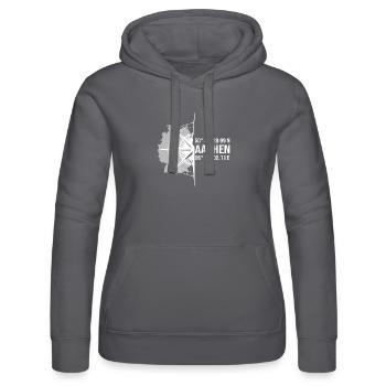 Koordinaten Aachen - Frauen Kapuzen Sweater von Russell - Schwarz - Vorne - Marisol (170cm)