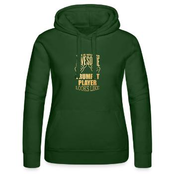 Trompete - Frauen Kapuzen Sweater von Russell - Flaschengrün - Vorne - Liana (172cm)