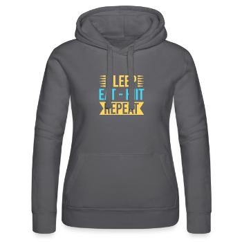 Fanatiques de fitness Dormir Manger Hiit Répéter - Sweat à capuche Russell Femme - noir - Devant - Marisol (170cm)