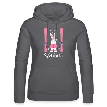 Skihasi Skihase Skiurlaub Wintersport Hase Schnee - Frauen Kapuzen Sweater von Russell - Schwarz - Vorne - Marisol (170cm)
