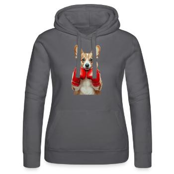 Corgi - Frauen Kapuzen Sweater von Russell - Schwarz - Vorne - Marisol (170cm)