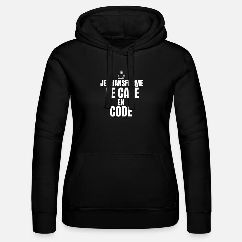 Je transforme le café en code - Sweat à capuche Russell Femme - noir
