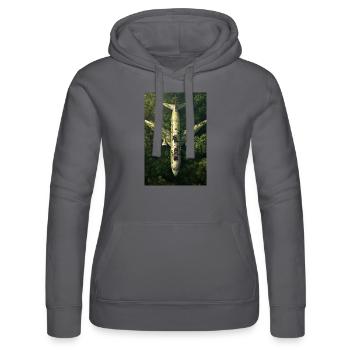 Verlassenes Dschungel-Flugzeugwrack - Frauen Kapuzen Sweater von Russell - Schwarz - Vorne - Marisol (170cm)