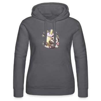 Motif câlin au thé bubble panda - Sweat à capuche Russell Femme - noir - Devant - Marisol (170cm)
