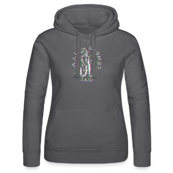Glitched Abraxas symbol - Women’s Hooded Sweater by Russell - black - Front - Marisol (170cm)