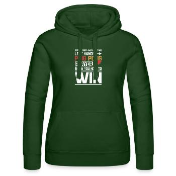 Lefthendet ping-pong taible joueur de tennis - Sweat à capuche Russell Femme - vert bouteille - Devant - Liana (172cm)
