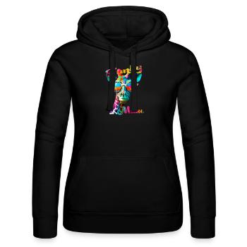 Funky Mama. Geburtstag, Muttertag. Giraffe - Frauen Kapuzen Sweater von Russell - Schwarz - Vorne - Marisol (170cm)