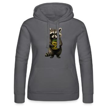 Niedlicher Waschbär mit Gurkenglas Tier Müll Panda - Frauen Kapuzen Sweater von Russell - Schwarz - Vorne - Marisol (170cm)
