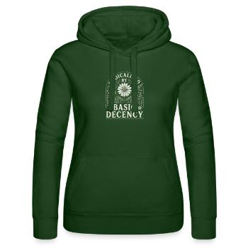 Radicalized by Basic Decency Vintage Floral Design - Women’s Hooded Sweater by Russell - bottle green - Front - Liana (172cm)