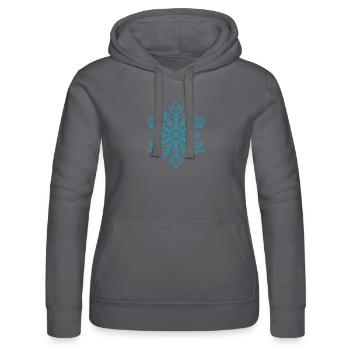 Schneeflocke | Berg | Skifahren | Snowboarden - Frauen Kapuzen Sweater von Russell - Schwarz - Vorne - Marisol (170cm)