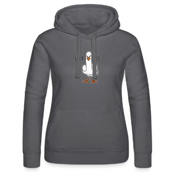 Stinkefinger Huhn Spruch - Frauen Kapuzen Sweater von Russell - Schwarz - Vorne - Marisol (170cm)