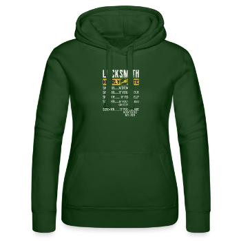 Serrurier Tarifs horaires Serrurier - Sweat à capuche Russell Femme - vert bouteille - Devant - Liana (172cm)