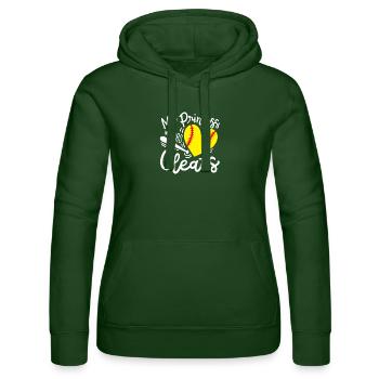 Softball Mama Papa - Frauen Kapuzen Sweater von Russell - Flaschengrün - Vorne - Liana (172cm)