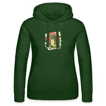 Krokodil - Frauen Kapuzen Sweater von Russell - Flaschengrün - Vorne - Liana (172cm)