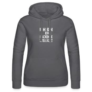 AI Saying: I am a gripping intelligence - Women’s Hooded Sweater by Russell - black - Front - Marisol (170cm)