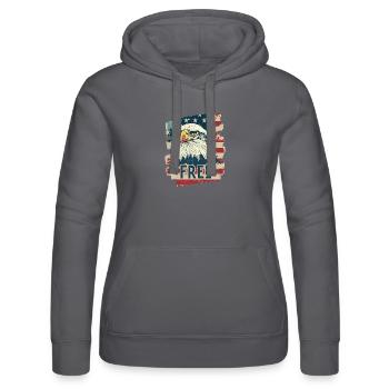 Drapeau américain avec aigle - Sweat à capuche Russell Femme - noir - Devant - Marisol (170cm)