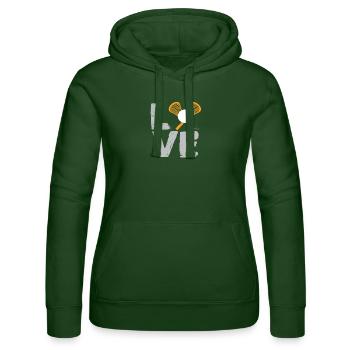 Love Lacrosse Minimal Stick Ball Sports Lifestyle - Women’s Hooded Sweater by Russell - bottle green - Front - Liana (172cm)