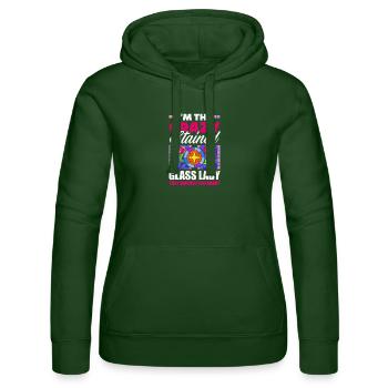 Art du vitrail Artiste du vitrail - Sweat à capuche Russell Femme - vert bouteille - Devant - Liana (172cm)