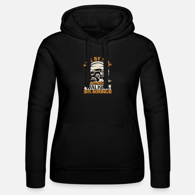 UTV Off Road 4 Wheeler Side by side - Women’s Hooded Sweater by Russell - black